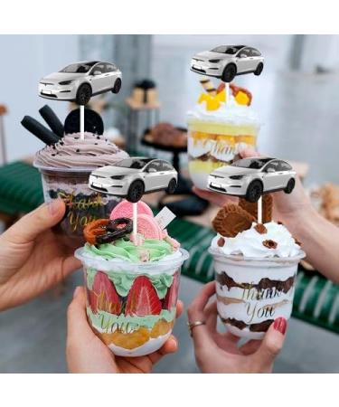 HAKPUOTR Tesla Model Y Cupcake Toppers 24Pcs Electric Car Cupcake Decorations Electric Enthusiast Party Decorations Electric Car Theme Party Decorations - Buy Online on GoSupps.com