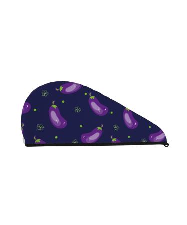 Eggplant Microfiber Hair Towel Soft Super Absorbent Hair Towel Wrap for Women Coral Velvet Quick Dry Hair Cap for Long Curly and Thick Hair