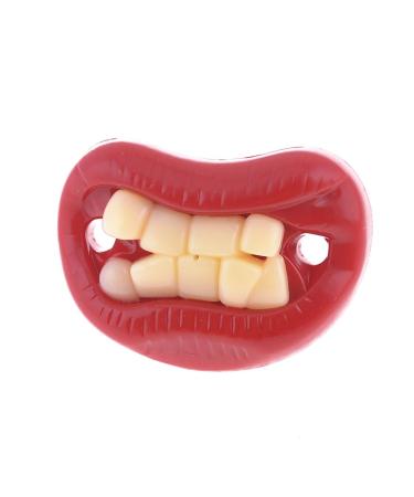 Ruilogod Silicone Teeth Pacifier Funny Toy For Baby Infant Red Lip Novelty Gift