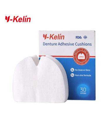 Y-Kelin Denture Adhesive Cushion 30 Pads Upper (Pack of 2) - Natural Strong Hold Comfort | Denture Pads Upper 60pcs - Buy Online on GoSupps.com