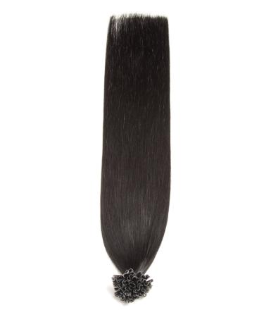 Black Keratin Bonding Extensions - 100% Remy Human Hair - 25 x 0.5g 45cm U-Tip Hair Extensions - Smooth Strands for Long Hair - Buy Online on GoSupps.com