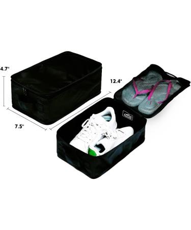 Foldable Waterproof Travel Shoe Bags Organizer - Double Layer (4 Black Bags) - Buy Online on GoSupps.com