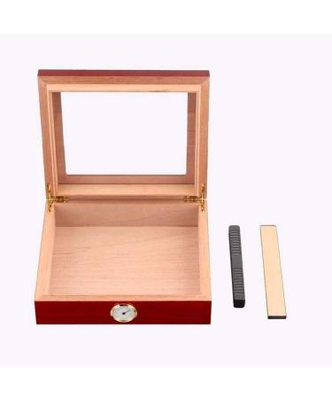 Cigar Boxs Humidors Handmade Cigar Humidor Cecigar Desktop Box with Humidifier and Hygrometer Glass Top for 35 Cigars - Buy Online on GoSupps.com