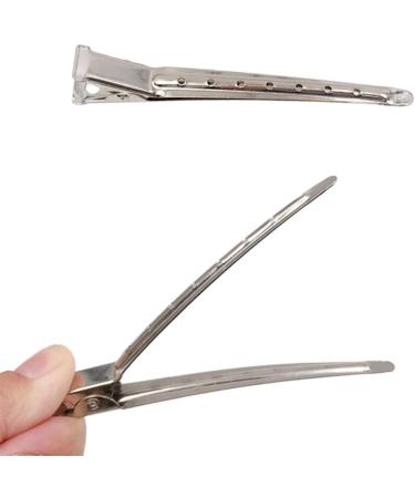 Minkissy 20pcs Styling Hair Clips Sectioning Clips Stainless Steel Salon Duckbill Clips Metal Alligator Hair Clips for Salon Barber Hairdressing Tool(Silver) - Buy Online on GoSupps.com