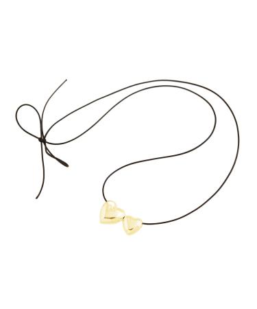 Oralgo's chic necklace with loop and heart follower delicate heart-necked jewelry delicate loop decoration collarbone chain gold