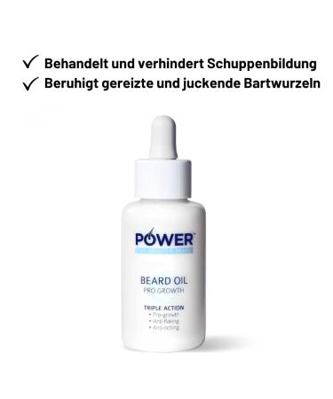 Power Triple Action 3-in-1 Beard Oil | Natural Growth & Itch Relief | Cooling Mint Scent | 50ml - Buy Online on GoSupps.com
