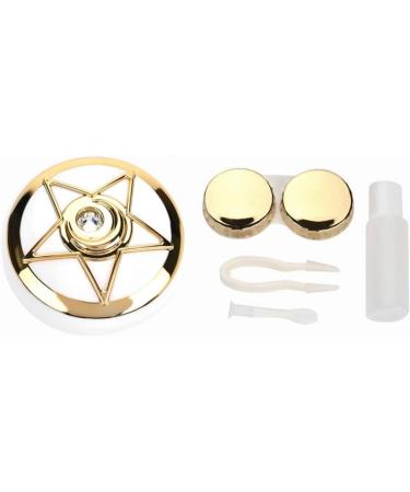 Mavis Laven Gold Contact Lens Case - Portable Pentagram Shape Box with Mirror 3 Colors Available - Perfect for Travel and Daily Use - Buy Online on GoSupps.com