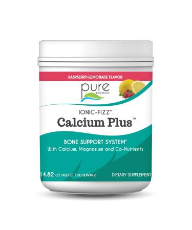 Ionic Fizz Calcium Plus by Pure Essence - Perfect Calcium/Magnesium Ratio with Vitamin A B C D and Potassium Strong Bones - Raspberry Lemonade - 14.82 oz