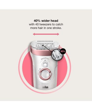 Braun Silk- pil 9-890 Epilator | Wireless Wet & Dry Hair Removal for Women | Includes Bikini Trimmer - White/Rose Gold - Buy Online on GoSupps.com
