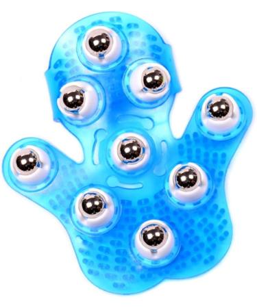 Roysmart Palm Shaped Massage Glove - 9 Roller Ball Stress Relief Massager for Body (Blue) - Buy Internationally - Buy Online on GoSupps.com