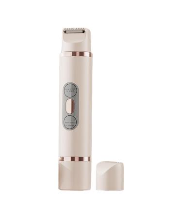 Facial hair remover for bikini zone electric epilator for women bikini shaver double head for legs face armpits and compact pubic hair trimmer Beige