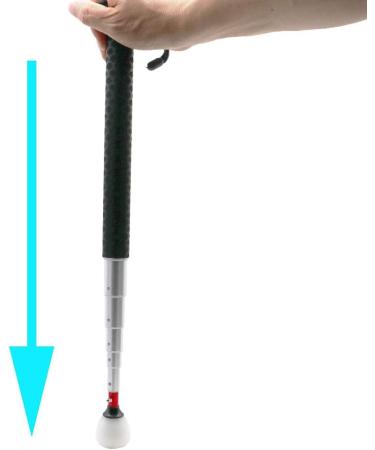 Aluminum Telescopic Blind Cane with Rolling Tip 30 cm-150 cm (12 inch-59 inch) with 2 Tips (Black Handle) - Buy Online on GoSupps.com