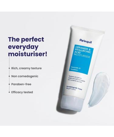 Ceramide & Hyaluronic Acid Face Moisturizer | Barrier Repair Cream | Long-Lasting Hydration | For Normal to Dry Skin | 100 g - Buy Online on GoSupps.com