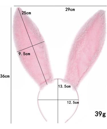 ZHER-LU Bunny Ears Headband Bunny Costume Accessories Women's Headbands Halloween Cosplay Birthday Party Favors (Pink) - Buy Online on GoSupps.com