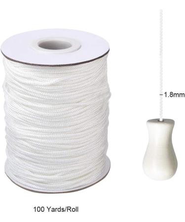White Polyester Braided Lift Shade Cord - 1.8mm x 100 Yards - Ideal for Blinds, Roman Shade Repair, Gardening, Crafts & DIY Projects - Buy Online on GoSupps.com