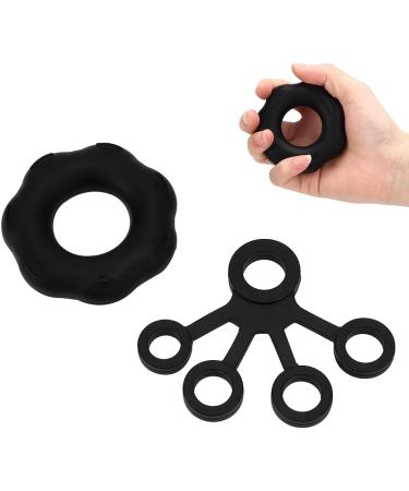 Finger Trainer Hand Strength Training Ring Expander Finger Pull Black - Buy Online on GoSupps.com