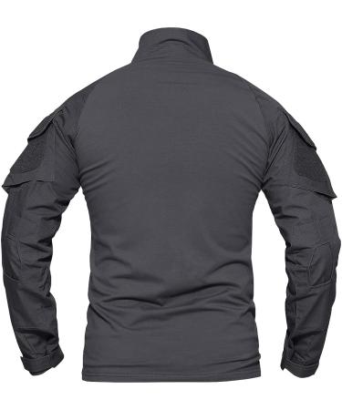 TACVASEN Men's Military Slim Fit Pullover Long Sleeve 1/4 Zip T-Shirt - Dark Gray, XL - Buy Online on GoSupps.com