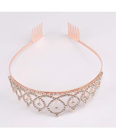 Didder Birthday Crown & Sash Set - Rose Gold Rhinestone Tiara for Women | 21st Birthday Party Accessories - Buy Online on GoSupps.com