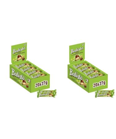 Balisto chocolate bars | Muesli mix green | 20 bars in a box (20 x 37 g) (pack of 2) Muesli mix 20 pieces (pack of 2)