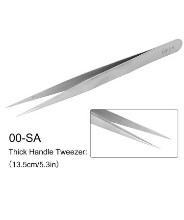 Stainless Steel Lash Tweezers for Individual Eyelash Extensions - Straight Thin Tip False Lash Application Tool (00-SA 13.5cm) - Buy Online on GoSupps.com