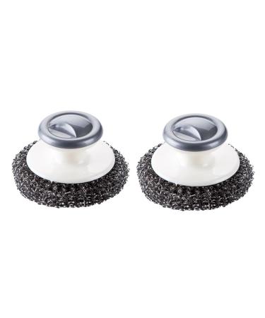 rumoe Stainless Steel Scrubber Heavy Duty Pot Scrubbers Dish Scrubber with Handle Cleaning Brush Wash for Dish
