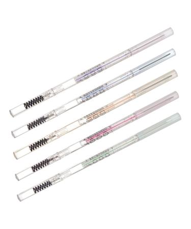 Hohopeti 5 pi ces Crayons Sourcils Fins Double-embouts avec Brosse R sistants Sueur Couleurs Naturelles Marron et Gris pour Maquillage Femme Tenue Longue Dur e et Trait Pr cis