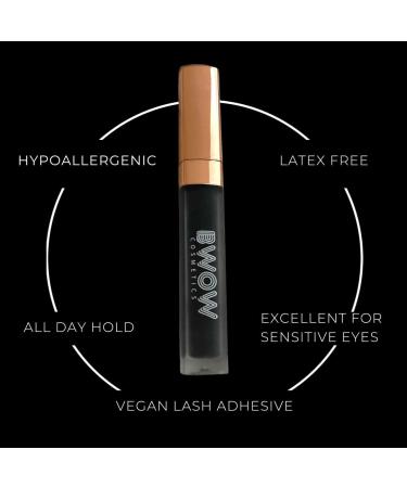 Enhanced Premium Eyelash Glue Black Vegan Latex Free Hypoallergenic Lash Adhesive Strong Hold Waterproof Strip False Lash Glue Dries Clear | Sensitive Eye | Gentle False Lashes Washable Glue - Buy Online on GoSupps.com