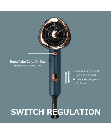 Hair Dryer QISUO Hair Dryer Professional Folding Portable Household 1800W High Power Hair Blower Hair Drier 3 Variable Speed Green - Buy Online on GoSupps.com