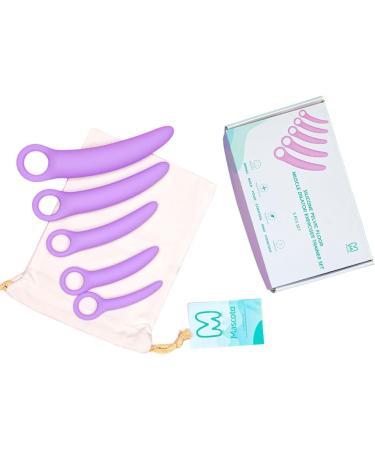 Pelvic Floor Trainer Set by Moscoto - 5-Piece Soft Silicone Dilators for Beginners to Advanced | Includes Cotton Travel Pouch - Buy Online on GoSupps.com
