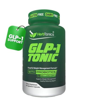 Herbtonics GLP 1 Tonic Natural GLP 1 Support with Apple Cider Vinegar BHB Salts Probiotics & Turmeric Supports Appetite Weight Metabolic Balance Gut Health & Energy 60 Vegan Capsules