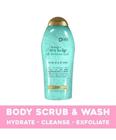 OGX Hydration + Sea Kelp & Hyaluronic Acid Body Scrub - Sulfate-Free Daily Exfoliating Wash, 19.5 Fl Oz (Pack of 3) - Buy Online on GoSupps.com