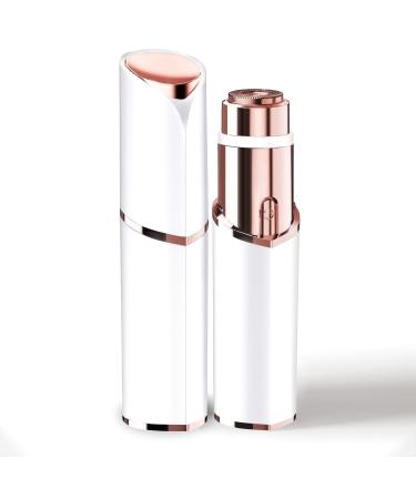 Facial Hair Removal for Women Portable Lady Shaver Rechargeable Painless Hair Remover for Face Upper Lips Chin Peach Fuzz Milky White
