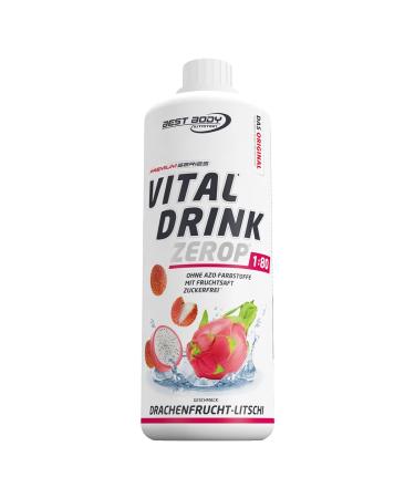 Best Body Nutrition Vital Drink Zerop - Dragon Frucht -Litschi original beverage concentrate - syrup - sugar -free 1:80 results in 80 liters of finished drink 1l (1 -pack) Drachenfrucht -Litschi 1 L (1 Pack) - Buy Online on GoSupps.com