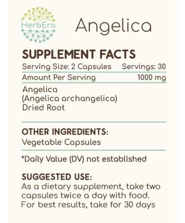 Buy Angelica 60 Capsules 500mg - Natural Dried Root Extract for Optimal Health | Fast International Shipping - Buy Online on GoSupps.com