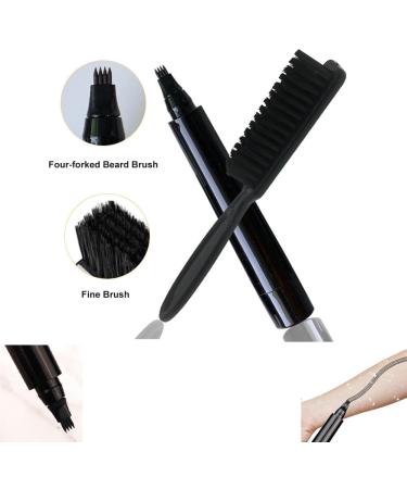 Beard Pen Beard Filler Pencil Beard Pencil Filler for Men Beard Pencil Filler for Men with Brush Hair and Beard Filler Waterproof Long Lasting Natural Black 2pc - Buy Online on GoSupps.com