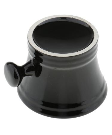 Milageto Black Ceramic Shaving Bowl Mug for Shaving Soap & Brush Premium Beard Care Essential | International Shipping Available - Buy Online on GoSupps.com