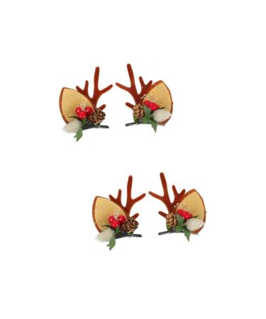 FOMIYES 2 Pairs Christmas hair clips hair padding girl hair clips clips for hair antlers hair pin xmas hair pin Reindeer Hair Clip Xmas hairpins Christmas hairpins hair barrettes