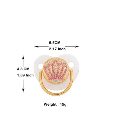Rose Gold Bling Baby Pacifier & Clip | Rhinestone Newborn Initial Dummy - International Shipping - Buy Online on GoSupps.com