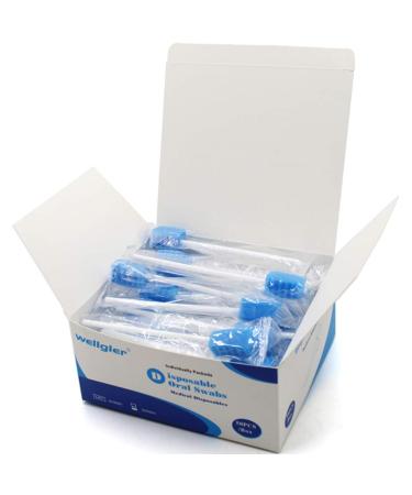 Disposable Oral Care Swabs Tooth Cleaning Mouth Swabs (50pcs blue) Ridge design blue 50