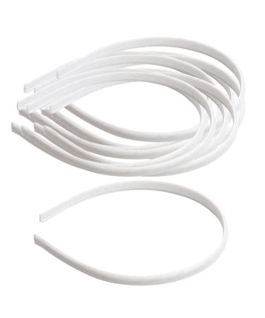 Fenteer Set of 10 Satin Headbands - Elegant Hair Jewelry for DIY Crafts - Silk Ribbon Hair Accessories in White - Buy Online on GoSupps.com
