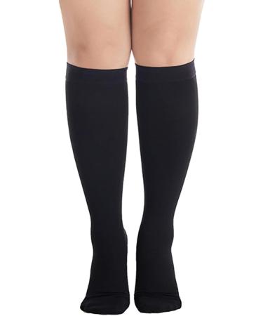 Compression Stockings for Blood Circulation - Varicose Vein Support Socks 23-32 mmHg - Tight Toe Black (4XL) - Ideal for Breastfeeding - Buy Online on GoSupps.com
