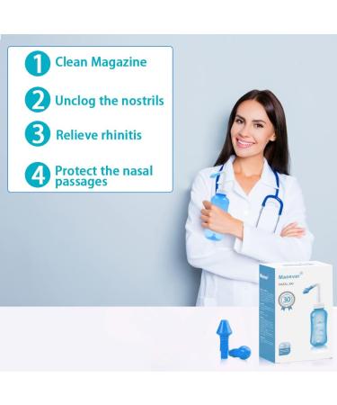 Abnaok Nasal Wash Bottle - 500ML Sinus Rinse & Nasal Irrigation for Adults & Kids - International Shipping Available - Buy Online on GoSupps.com