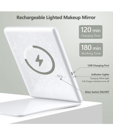 Ecverbyh Travel Makeup Mirror Vanity Mirror Lights with 10X Magnifying Mirror 3 Color Lighting Accessories for Women - Buy Online on GoSupps.com
