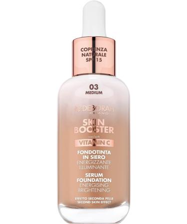  DEBORAH Deborah Milano Skin Booster Serum Foundation Set SPF15 N.3 Medium with Vitamin C Natural Effect 30 ml and Perfect 24 Hour Liquid Concealer 03 Sand Long Lasting Waterproof 5.5 g - Buy Online on GoSupps.com