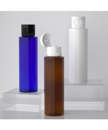 Zeoabsy 6-Pack 100ml Black PET Plastic Bottles with White Hinged Lid | Portable Cosmetic & Oil Travel Containers - Buy Online on GoSupps.com