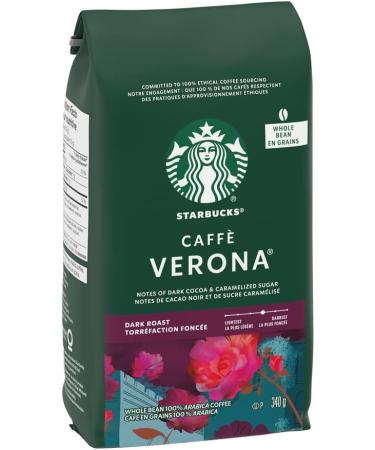 Starbucks Caff Verona Dark Roast Whole Bean Coffee 340g Bag (Pack of 6) Verona 340 g (Pack of 6) - Buy Online on GoSupps.com