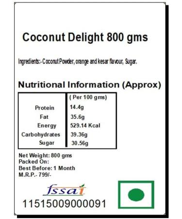 Ghasitaram Gifts Bhaidooj Gifts Sweets - Coconut Delight 800 GMS 400 gms - Buy Online on GoSupps.com