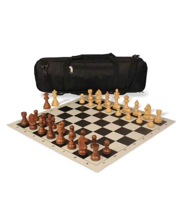 Expert Set with Portable Backpack Include Wooden Chess Pieces and Leather Folding Chessboard Game (Color : Black) (Black)