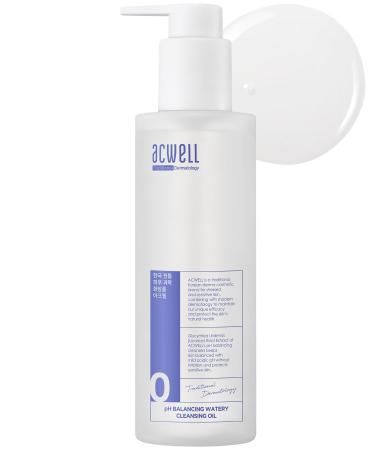 ACWELL pH Balancing Watery Cleansing Oil Facial Cleanser 6.76 fl.oz. - Makeup Cleansing Water Oil for Sensitive Skin Lightweight Watery Oil Formula Tea Tree Leaf Extract Gentle Blackhead Cleanser