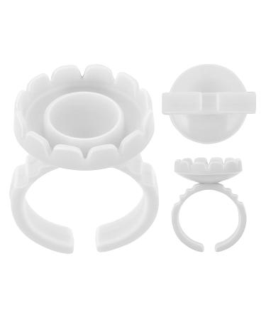 Molain 100-Piece Disposable Plastic Rings for Eyelash Extensions - White Color - Ideal for Professionals - Buy Online on GoSupps.com